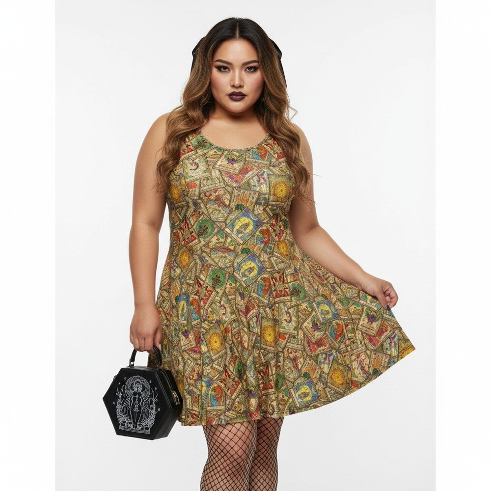Plus Size Tarot Whimsigoth Goth Skater Dress